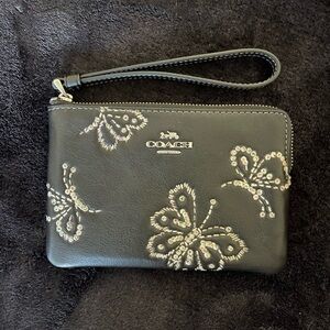 Coach Corner Zip Butterfly Design